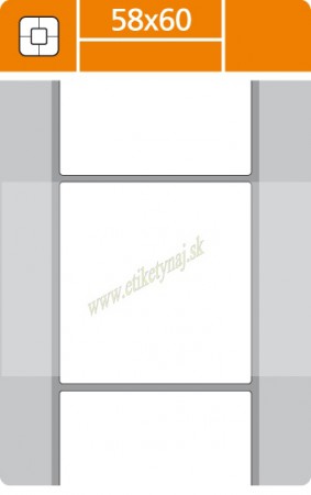 Termo etikety na kotúči 58x60 mm /návin 750 ks